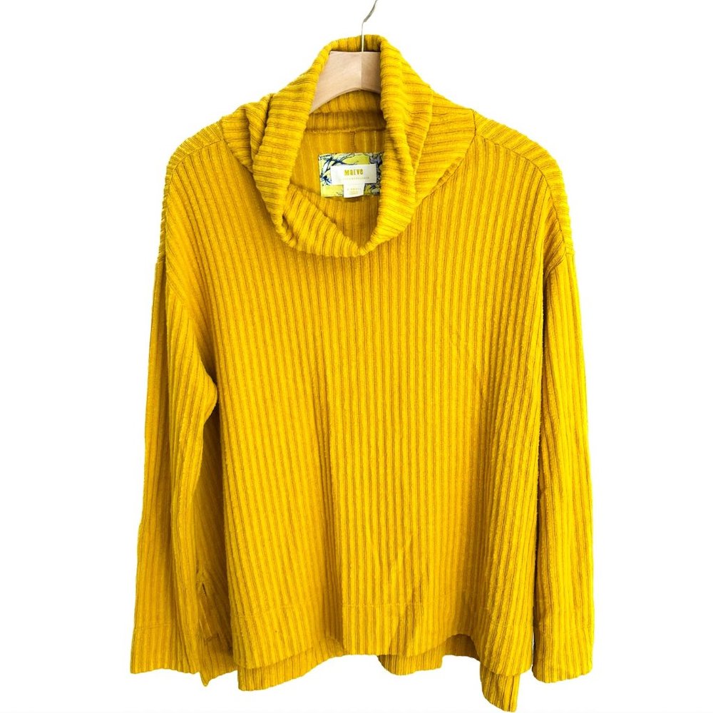 Anthropologie Maeve Vanna Yellow Cowl Neck Sweater Size XS
